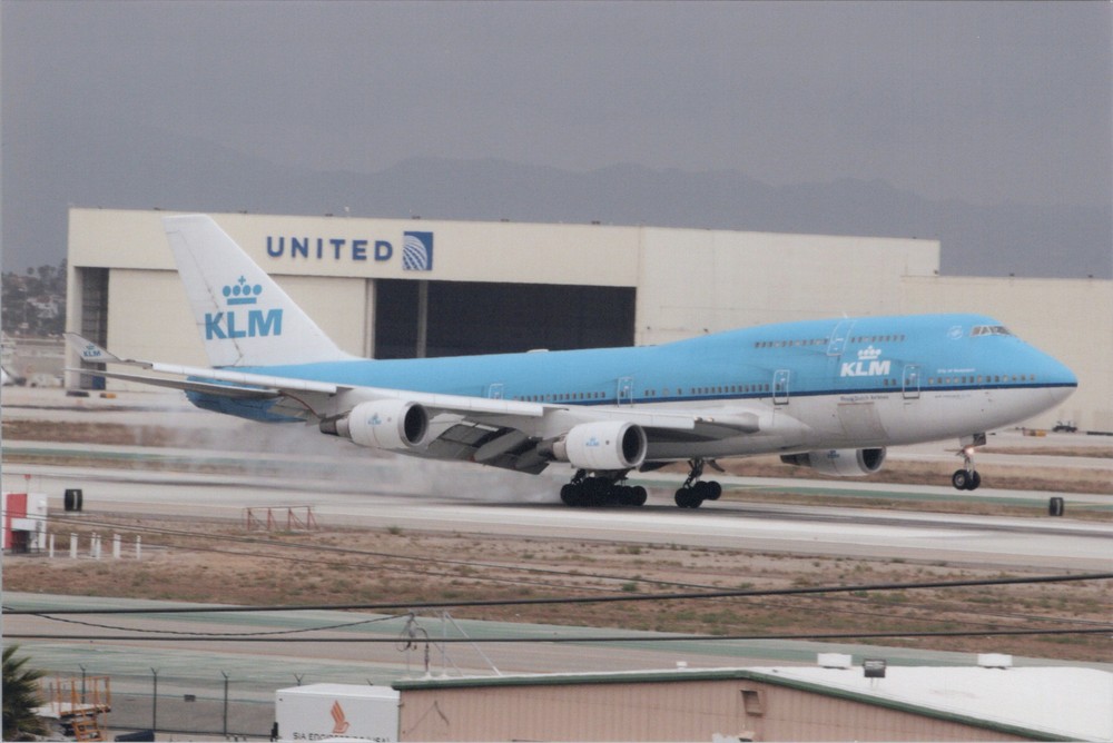 1980 KLM Boeing 747 Landing Los Angeles LAX Original Airplane Aircraft Photo