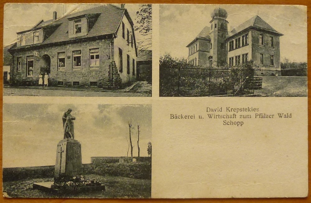 Postcard Schopp bakery guest house 1910 Trippstadt Pirmasens Kaiserslautern Palatinate