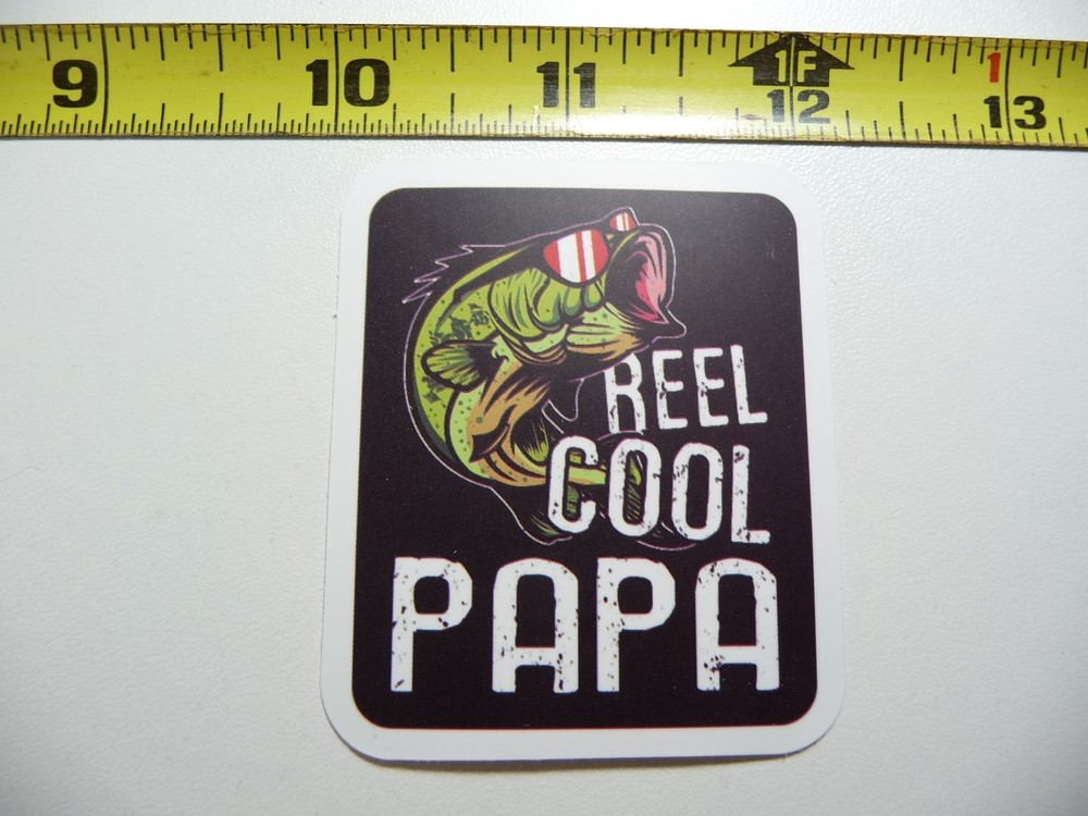 Cool Papa Fishing Reel Decal Sticker for Sport Lake River Ocean