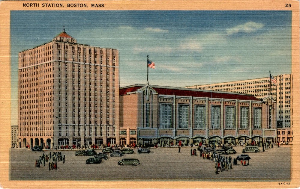 NORTH STATION, BOSTON, Causeway Street, Boston & Maine R. R. Postcard