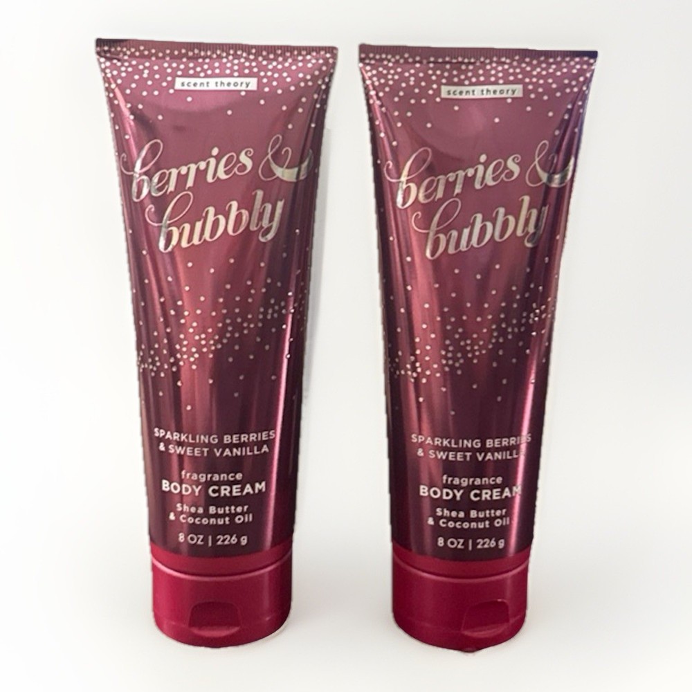 2x Scent Theory Berries & Bubbly Body Cream Lotion Moisturizer 8 oz. Each
