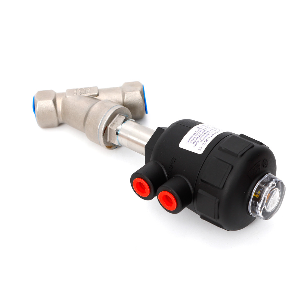 Pneumatic Air Actuated DN15 Angle Seat Steam Water Valve 1/2
