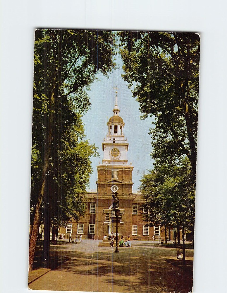 Postcard Barry Statue and Independence Hall Philadelphia Pennsylvania USA