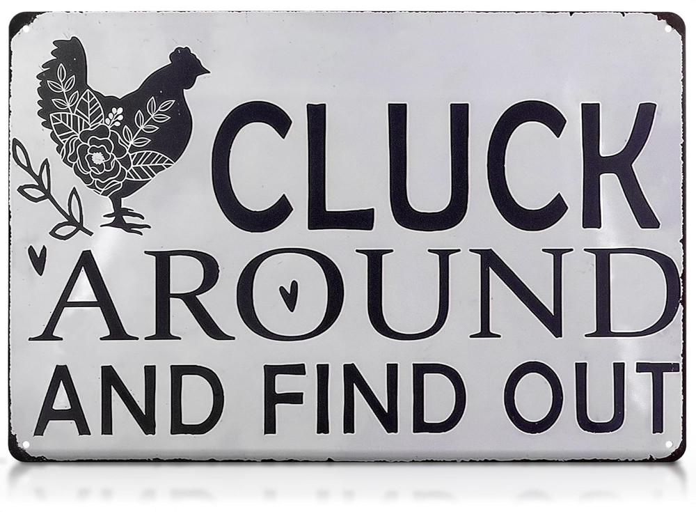 Rustic Chicken Coop Sign – Metal Rooster Decor for Barn or Kitchen, Farmhouse Ti