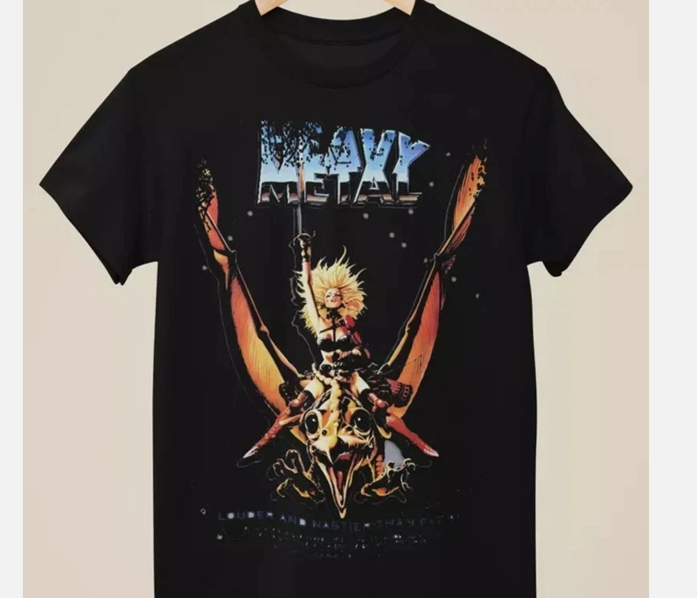 Heavy Metal Movie Poster Inspired Black Graphic T-Shirt Unisex S-5Xl