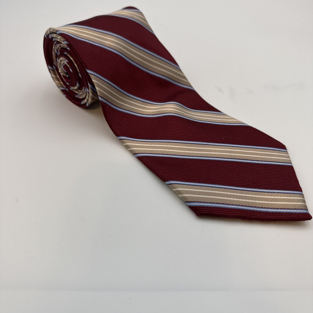Round Tree & Yorke Men's Trademark  Repp Neck Tie  Red/GOLD/Blue Preppy