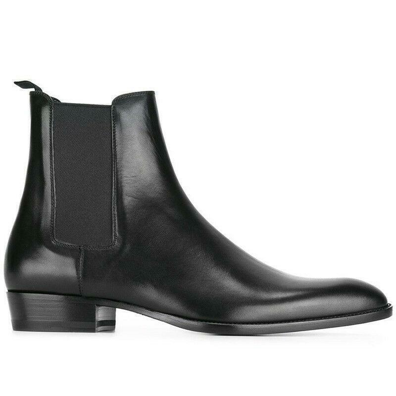 British Pointed Toe Real Leather Chelsea boots Mens Suede Riding Boots Shoes sz