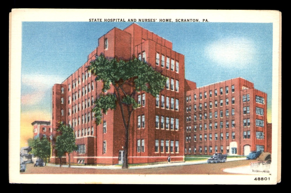 State Hospital And Nurses Home Scranton Pennsylvania PA Linen Unp Postcard