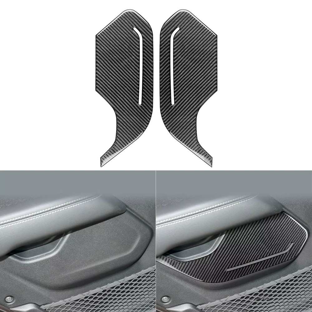 Real Carbon Fiber Rear Door Panel Cover For Jeep Wrangler JL Gladiator JT 18-24