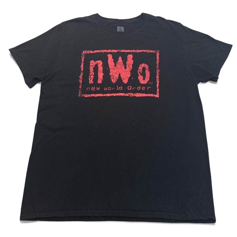 WWE nWo Graphic T Shirt Mens Size XL Black Red Vintage Style 90s Logo Tee