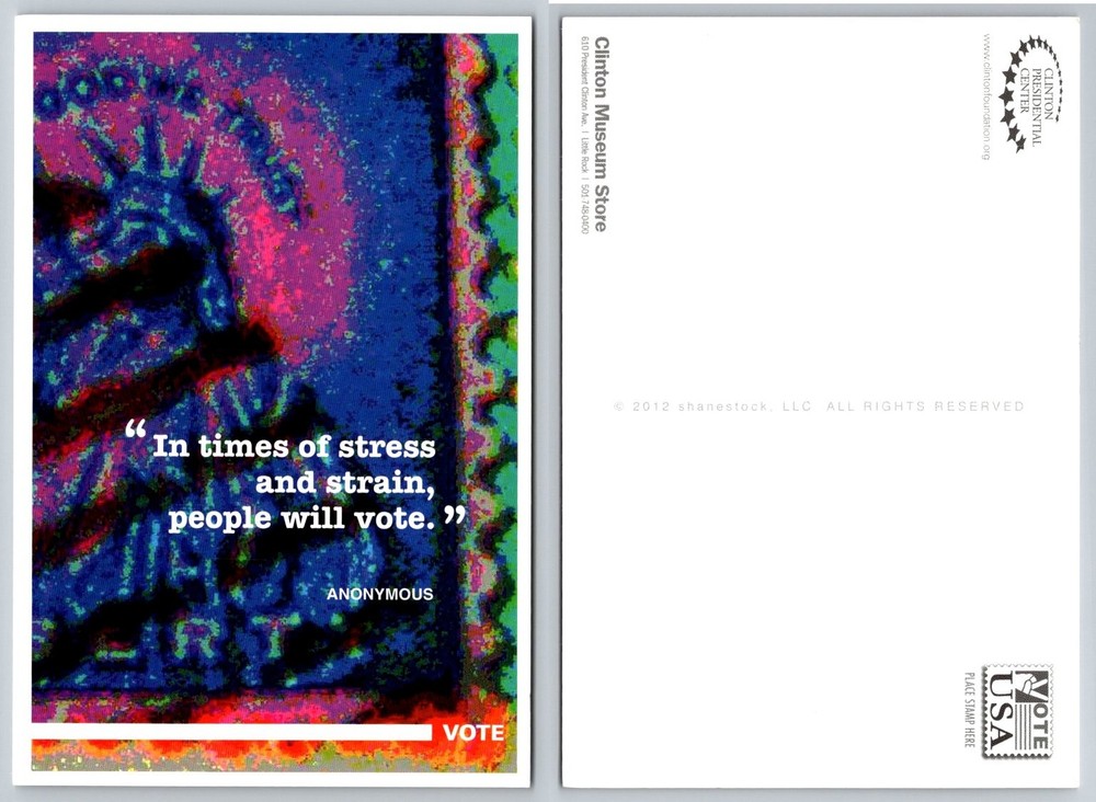 2012 VOTE USA Postcard Clinton Museum Store Political Art Statue of Liberty