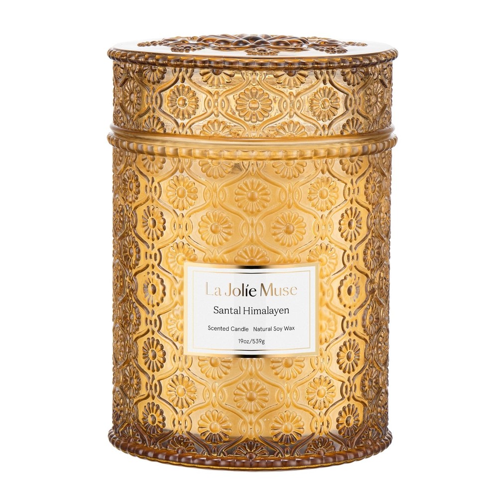 Large Wood-Wicked Sandalwood Scented Candle for Home Aromatherapy