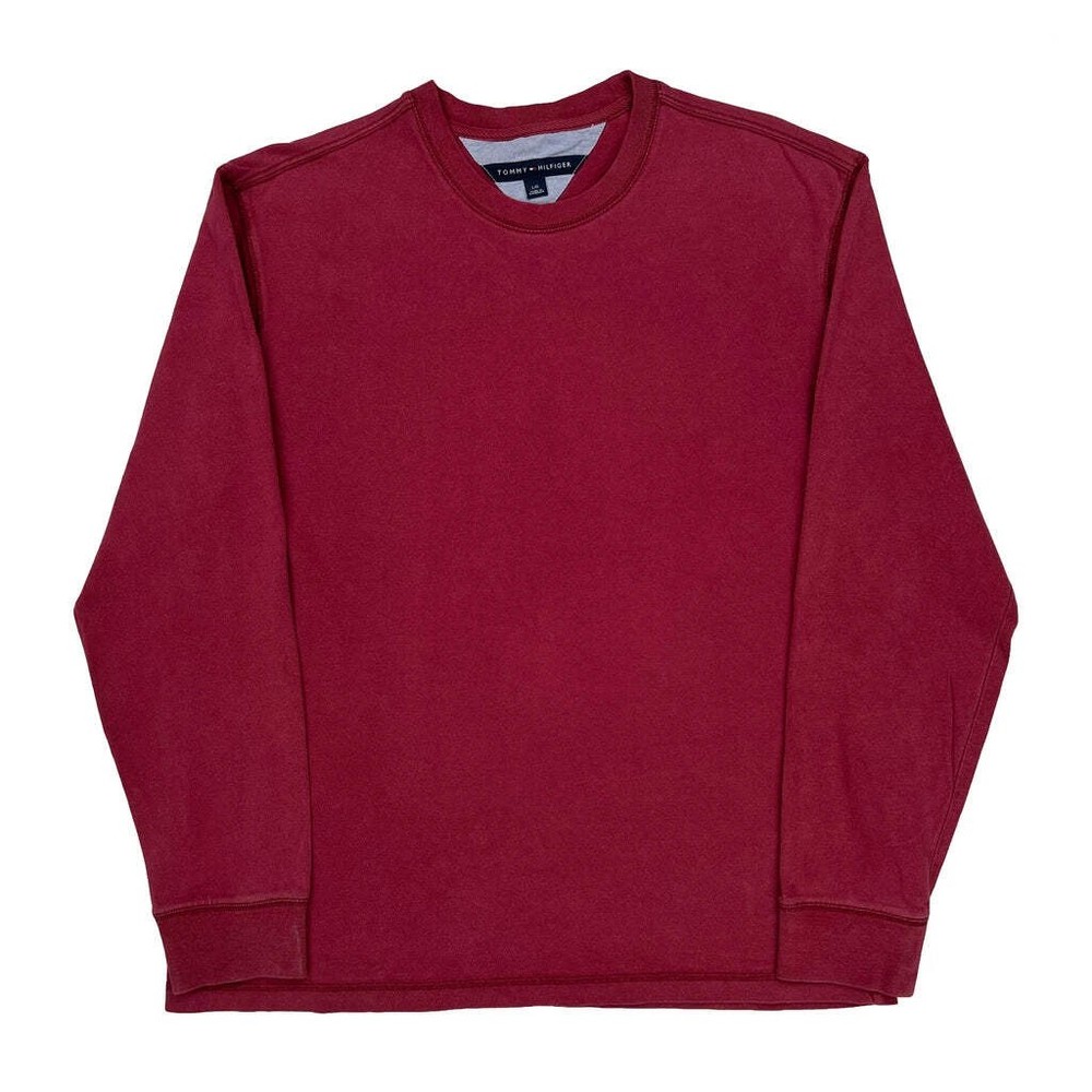 Tommy Hilfiger Long Sleeve T-Shirt - Large Red Cotton