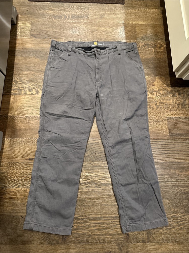 Carhartt 42 X 30 Rugged Flex Relaxed Fit Rigby Pants Knit Lined Gray 103342