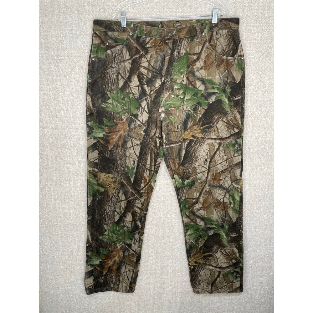 Wrangler Camo Pants Pro Gear Mens 42 x 32 Cotton Canvas Realtree Hardwoods VTG