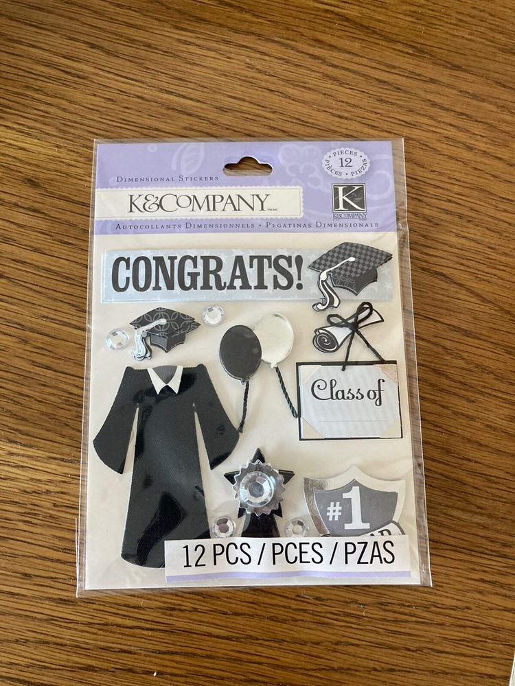 Graduation Scrapbooking Stickers. 4 Assorted Packages. New. 3D
