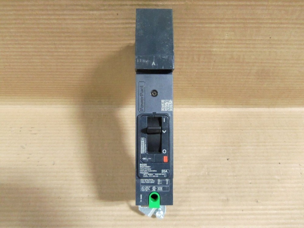 SQUARE D BGA140201 1 Pole 20 Amp 277V Circuit Breaker Power Pact Silk Screen