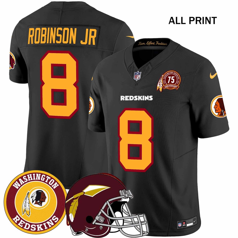 Washington Redskins 75th Anniversary Robinson Jr Football Jersey All Print Design