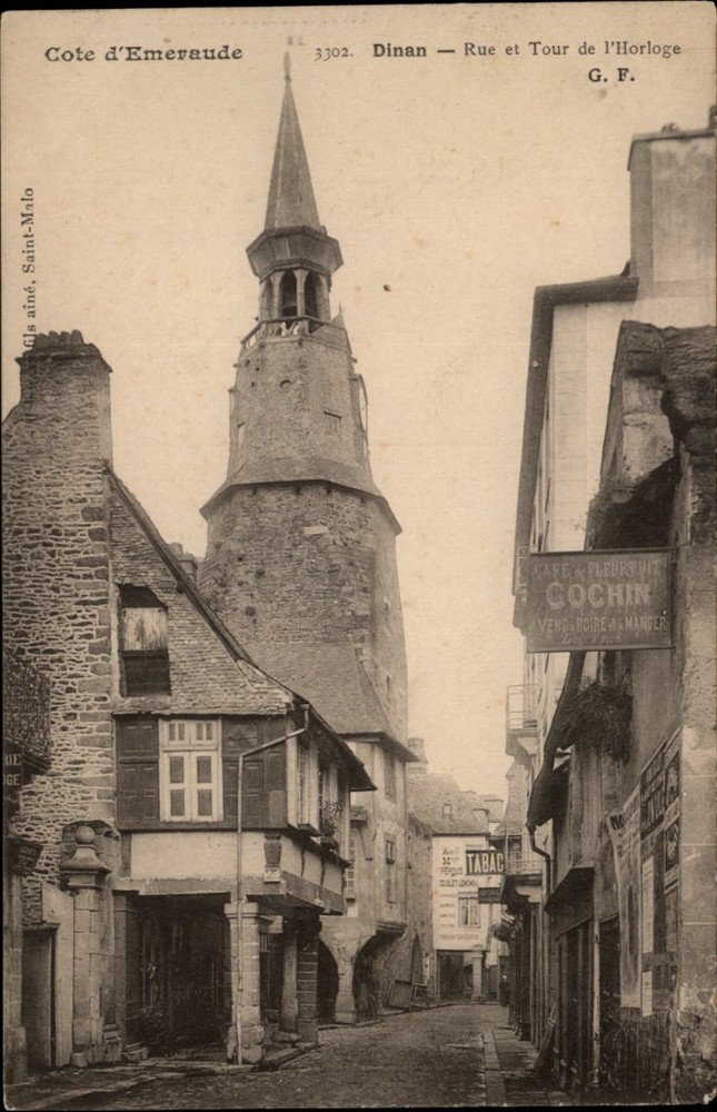 Dinan Brittany France view vintage postcard s571