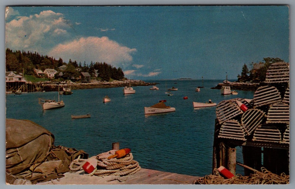 Lobster Boats And Gear New Harbor Maine Postcard
