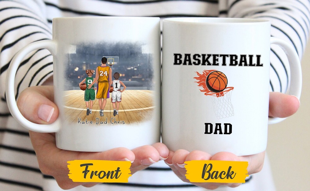 Personalized Basketball Dad Mug Basketball Family Gift Fathers Day Gift Father