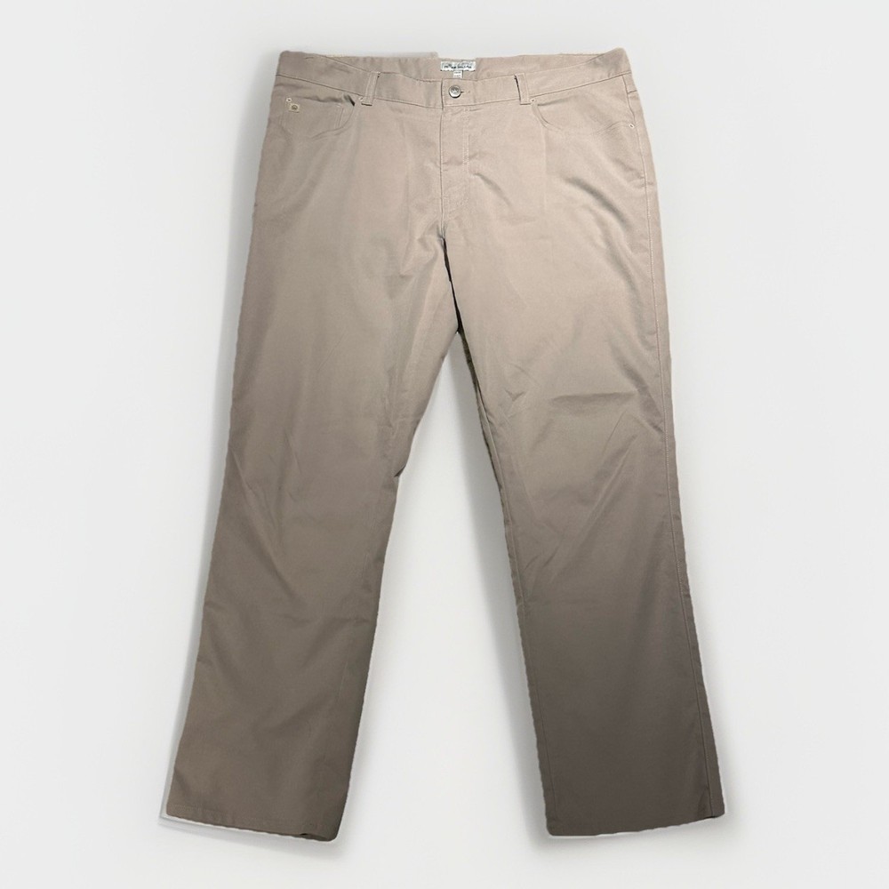 Peter Millar EB66 Pants Mens 38x30 Beige Performance 5 Pocket Golf Chino Stretch
