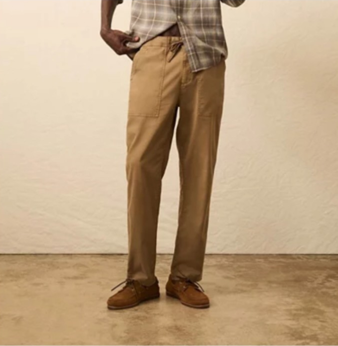 Faherty Men's Dune Utility Pant Size L Wood Bark Organic Cotton NWT