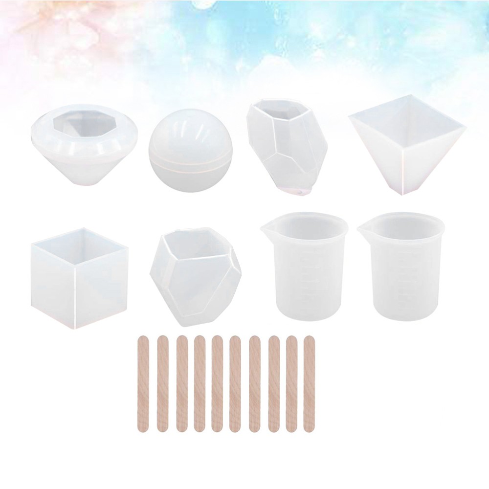 18-Piece Epoxy Resin Silicone Mold Set for DIY Ornaments