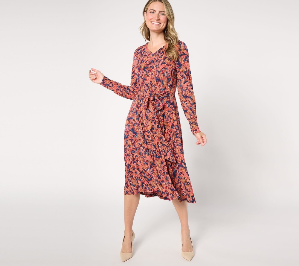 Studio Park Women's Dress Sz M X Jane Treacy Regular Faux Multi-colored A665321