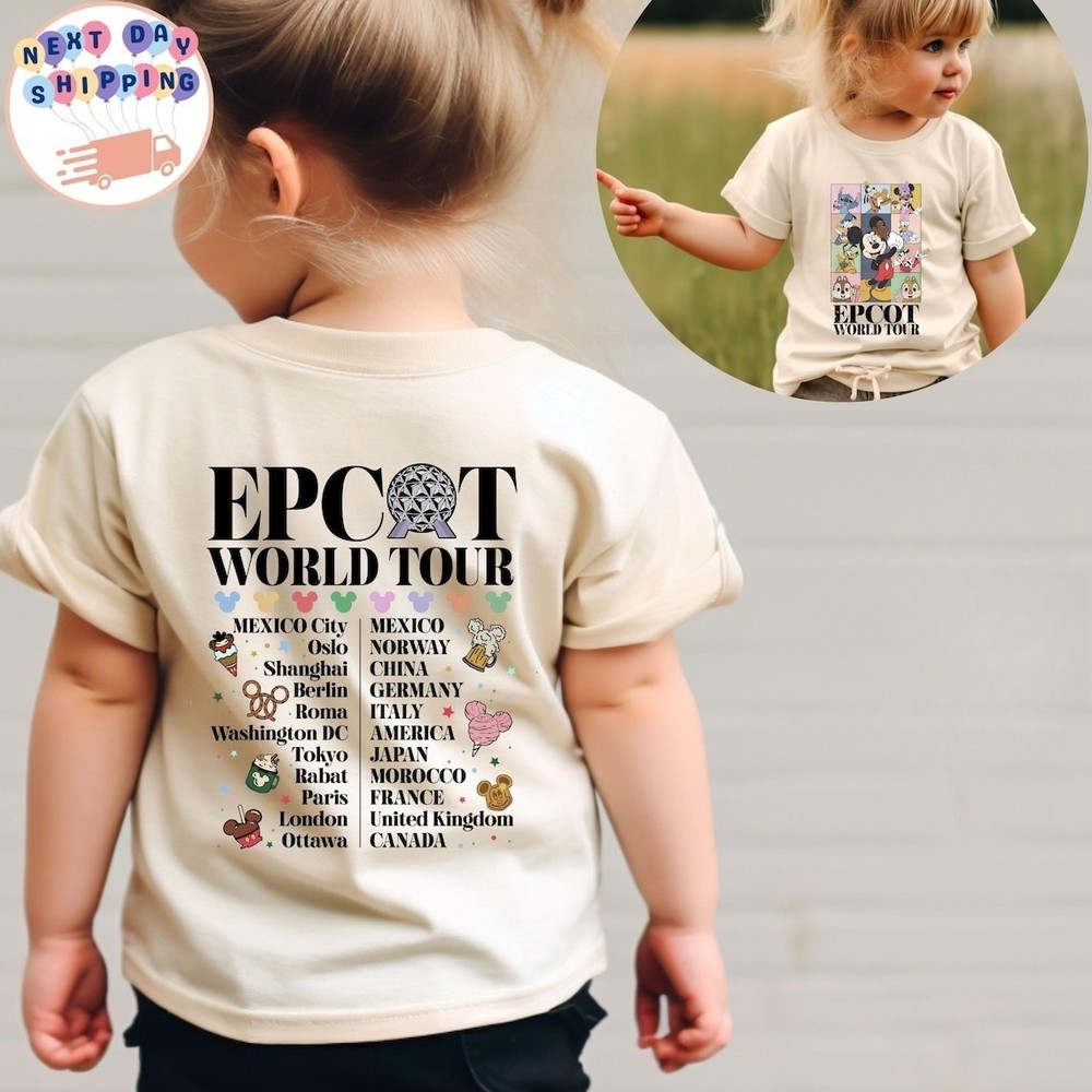 EPCOT World Tour Kids T-shirt Inspired Travel Graphic Tee