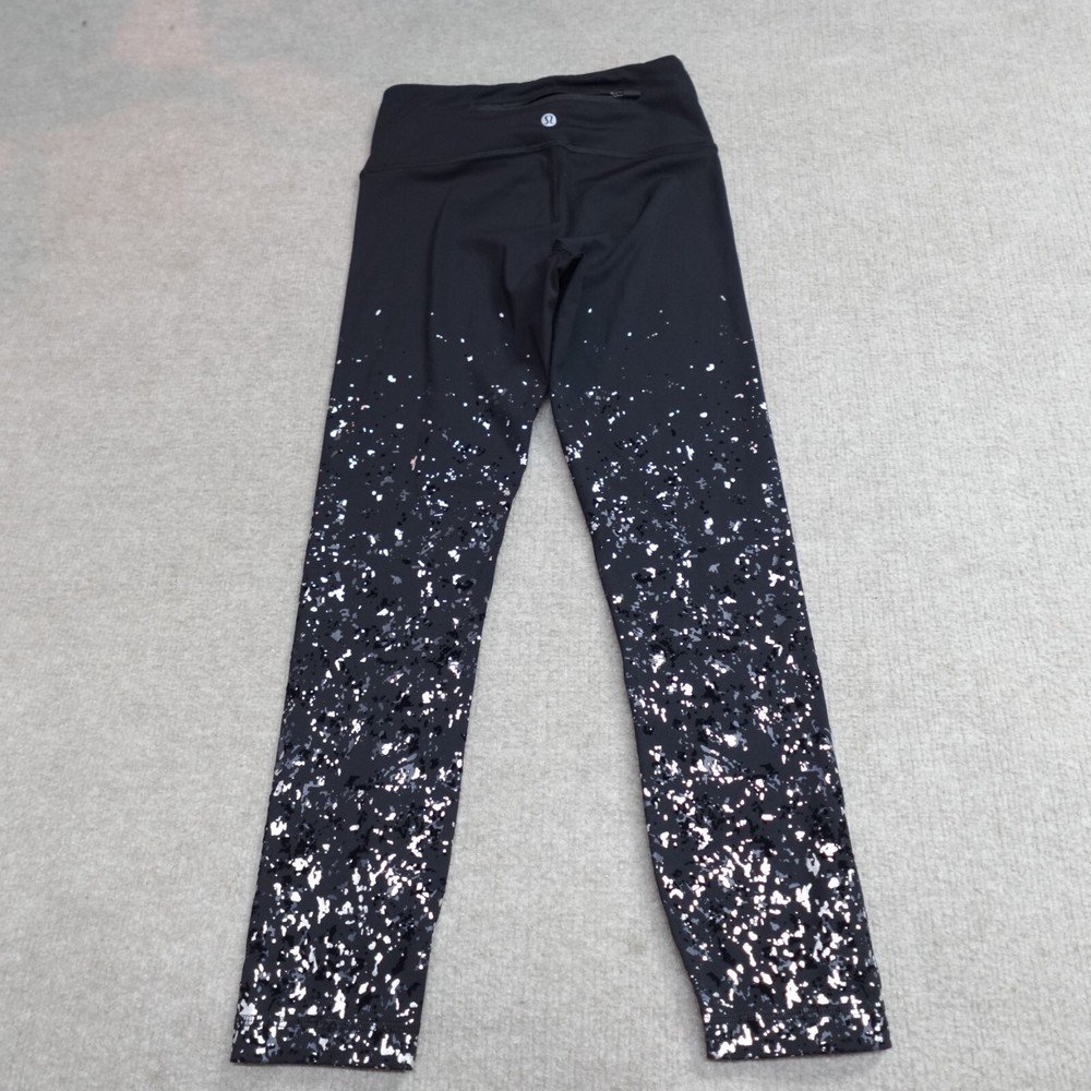 Lululemon Leggings XS Black Metallic Speed Wunder Crop 23