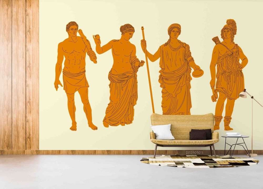 3D Hand Drawn Greece Statue Wall Murals Wallpaper Murals Wall Sticker 8