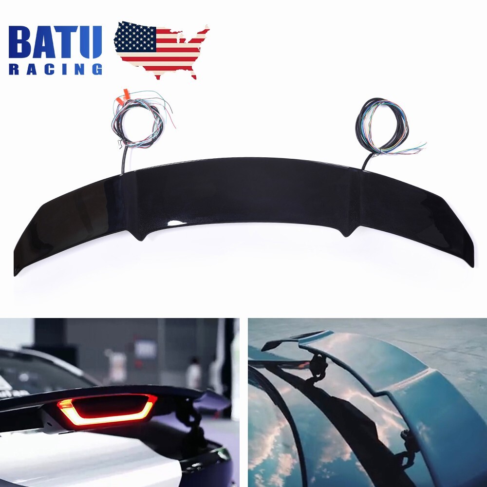 ABS Black Electric Adjustable Rear Spoiler Wing with Brake Light-image