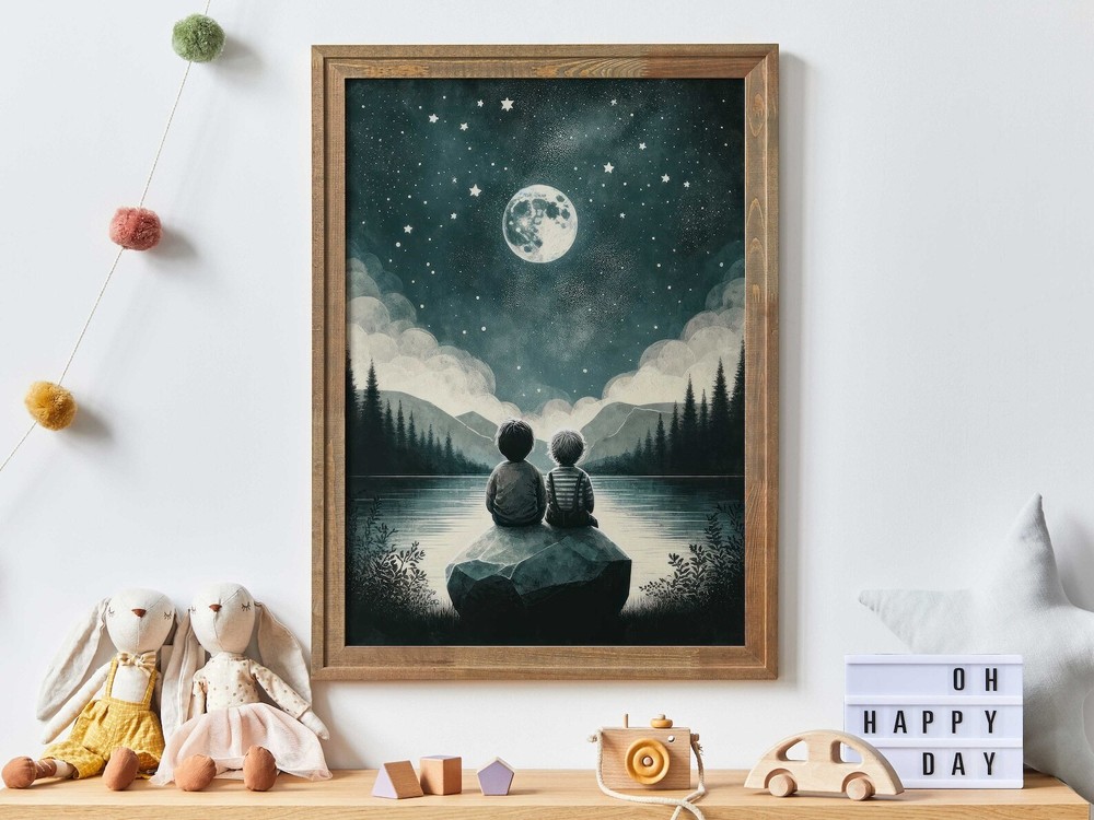 Brothers Room Print Brothers Painting Brothers Room Decor Adventure Toddler Art