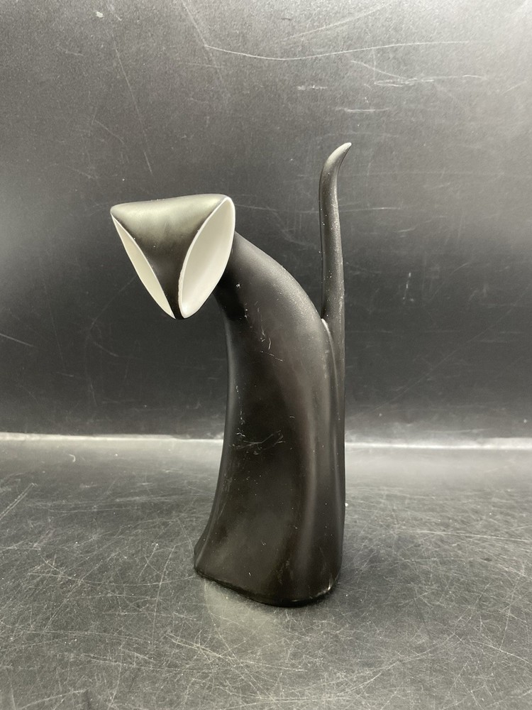 Royal Dux Bohemia Upright Porcelain Black And White Cat Figurine