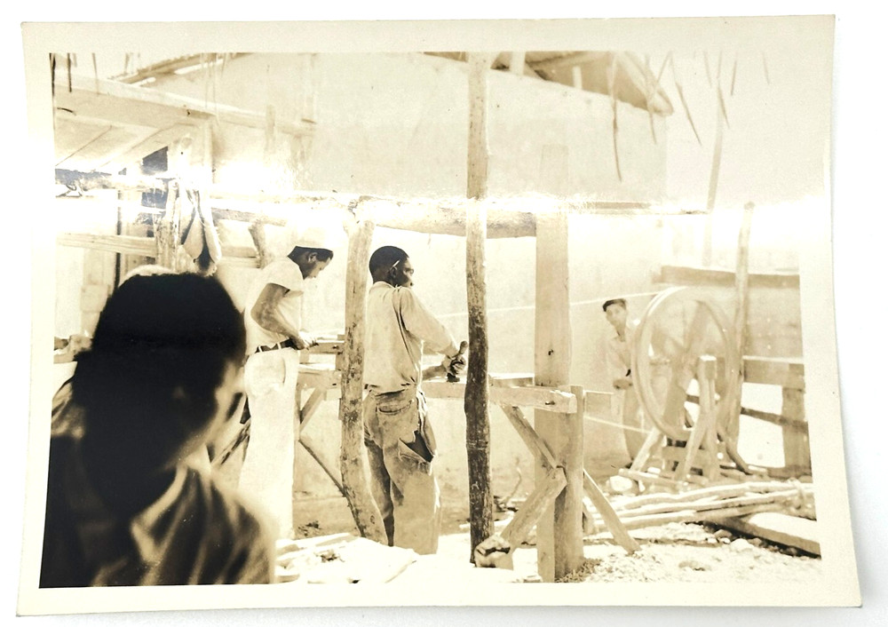 1939 Haitian Hand Lathe Photo – Gonaïves Haiti Industrial Labor Scene