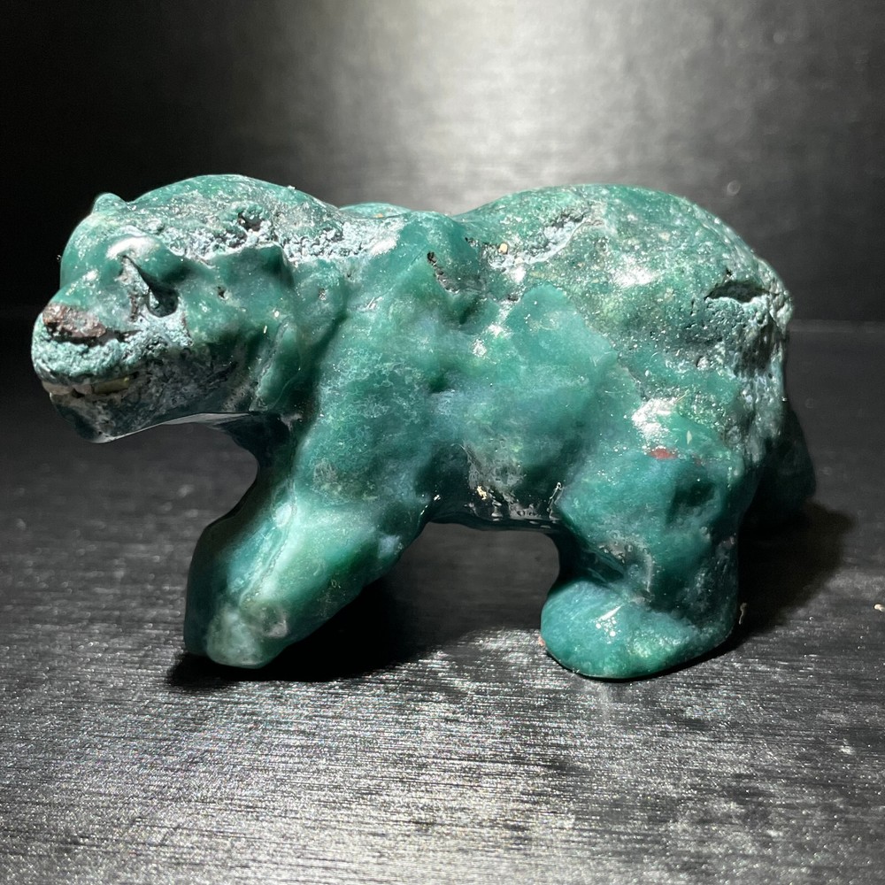 Natural ocean jasper hand carved polar bear quartz crystal decoration healing