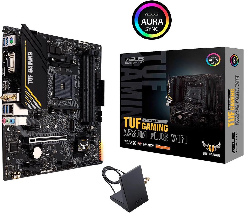 (Factory Refurbished) ASUS TUF Gaming A520M-PLUS WiFi AMD AM4 M-ATX Motherboard