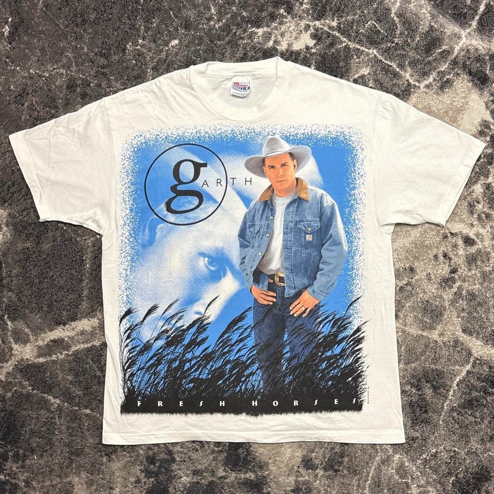 Vintage Garth Brooks Shirt Mens XL 90s Single Stitch Fresh Horses Tour Concert