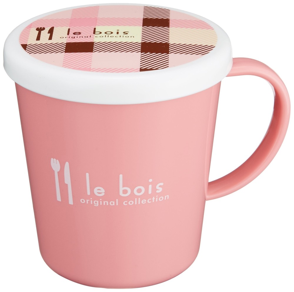 Komori Resin Le Bois Check Mug with Lid Rose 656634
