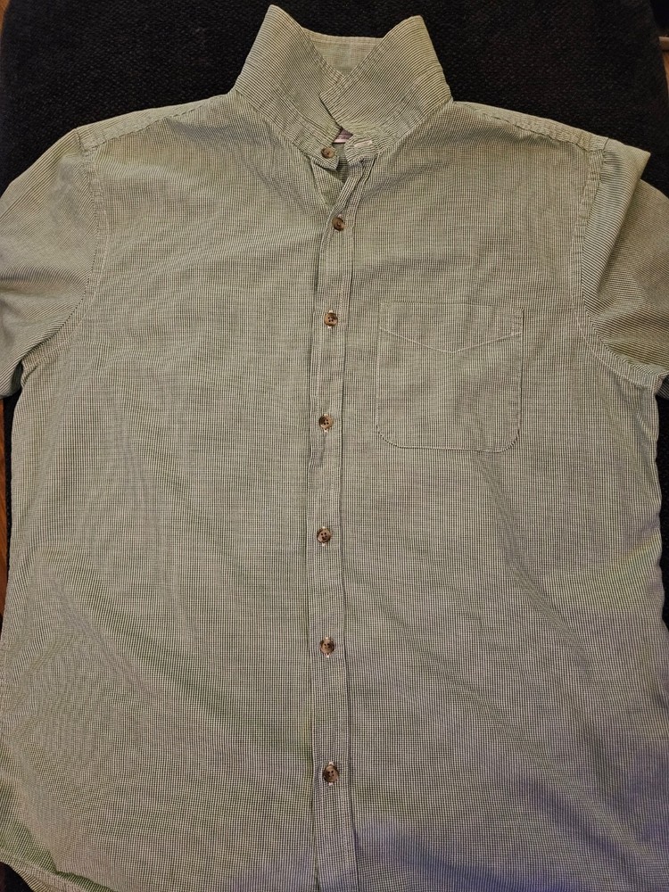Men's Old Navy Plaid Short Sleeved Button Down Collared Shirt Size Large