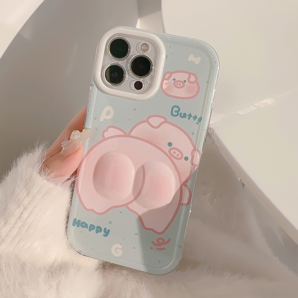 Cober Funda For iPhone 16 15 12 Pro Max 14 13 11 Cerdo Cover Telefono Protección