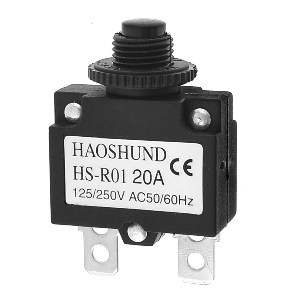 Black Air Compressor Circuit Breaker Overload Protector 20A AC125/250V