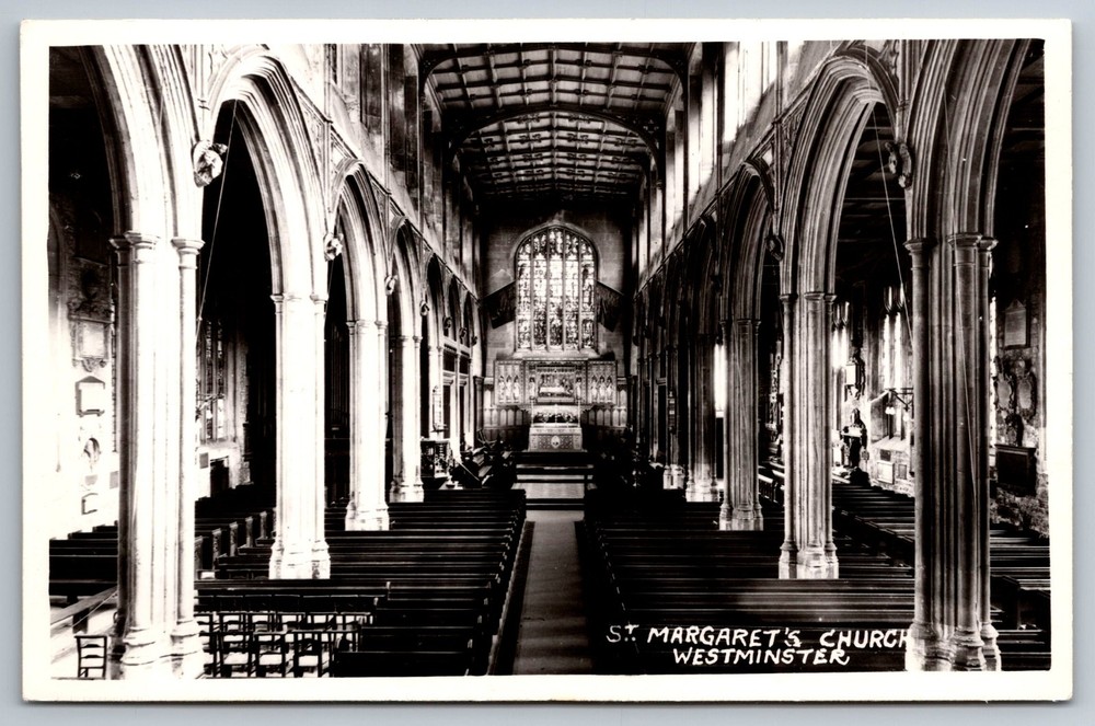 Postcard RPPC St Margaret's Church Interior Westminster Abbey England