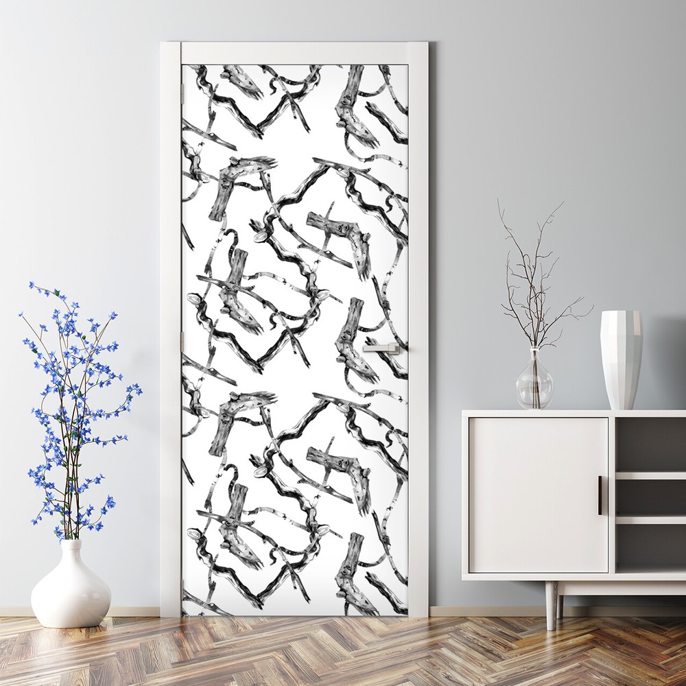 Self-Adhesive Bubble-Free Tree Branch Door Decal Easy Stick