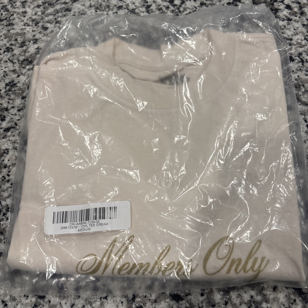 Drake Related OVO “Members Only” Owl Logo Beige T-Shirt M Big As The What Tour