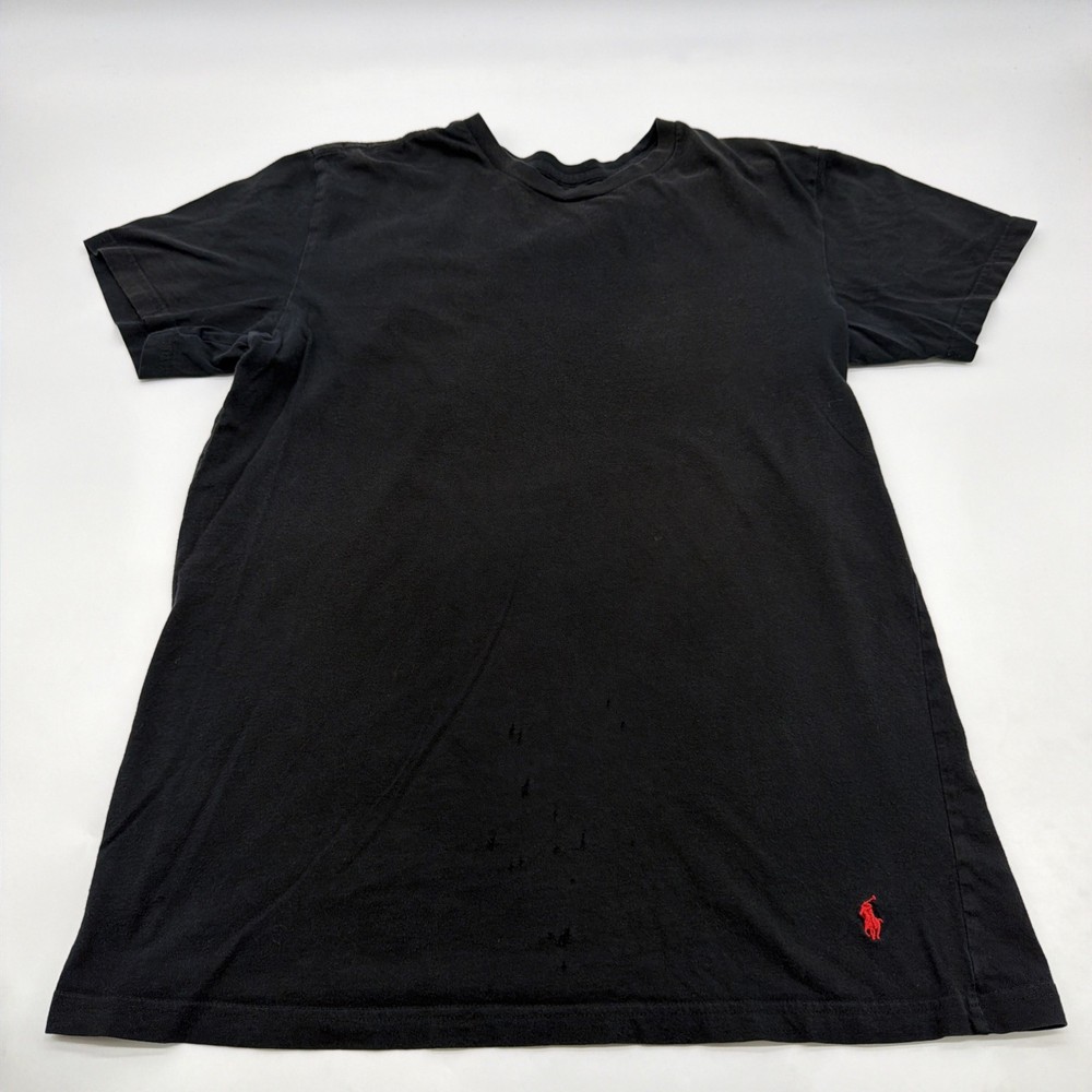 Polo Ralph Lauren T-shirt Men L Black Logo Embroidered .#46287