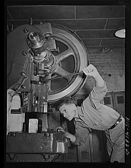 Knoxville Tennessee 1940s TVA Worker Operating Machine Industrial Photo
