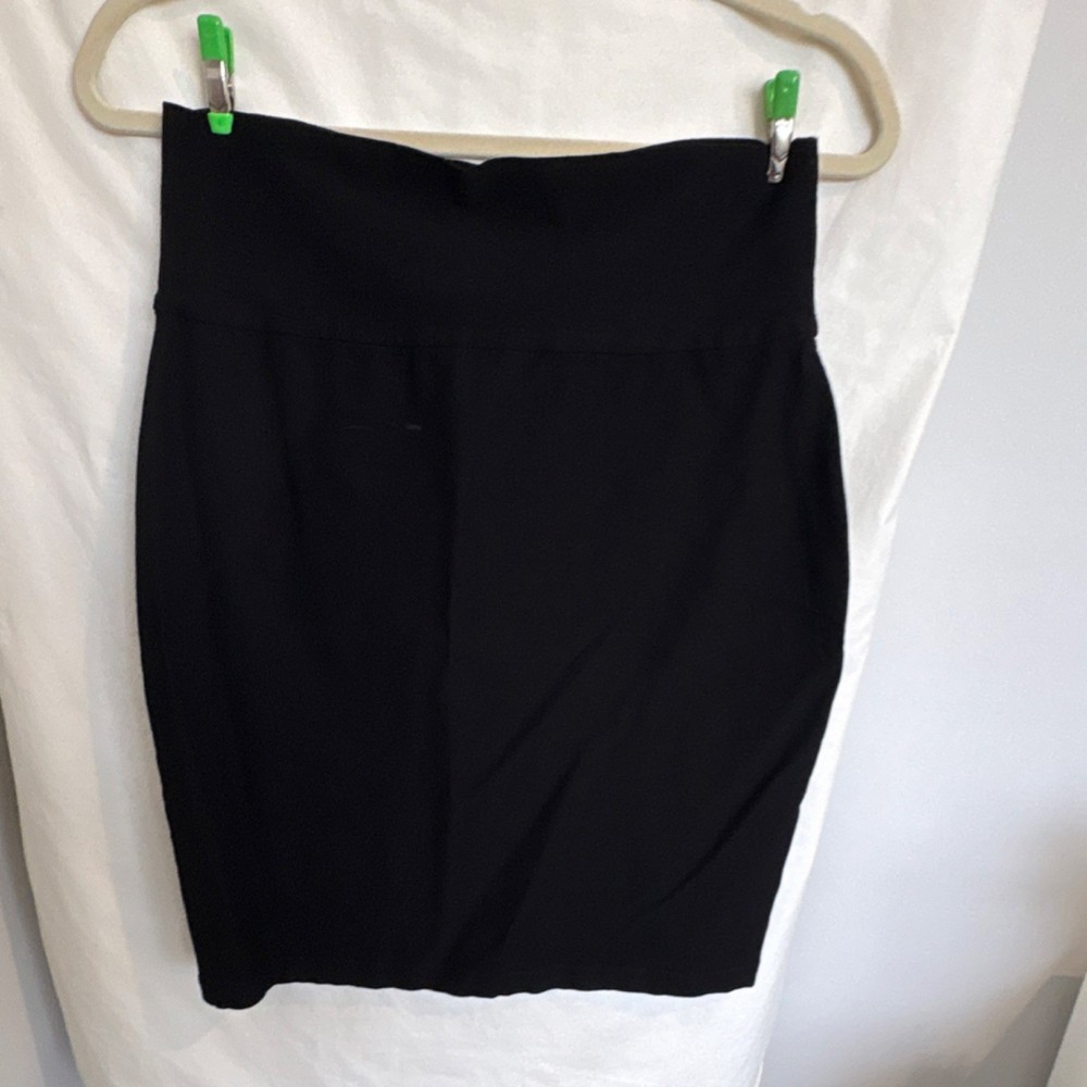 Eileen Fisher Black Stretch Knit Pencil Skirt Viscose Nylon Spandex S