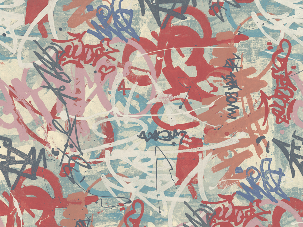 Wallpaper Designer Modern Art Abstract Graffiti Mural-image